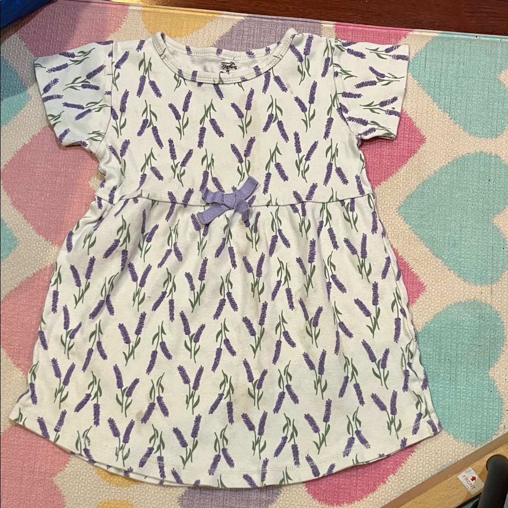Lavender Print Design preloved 4T Kids Dress